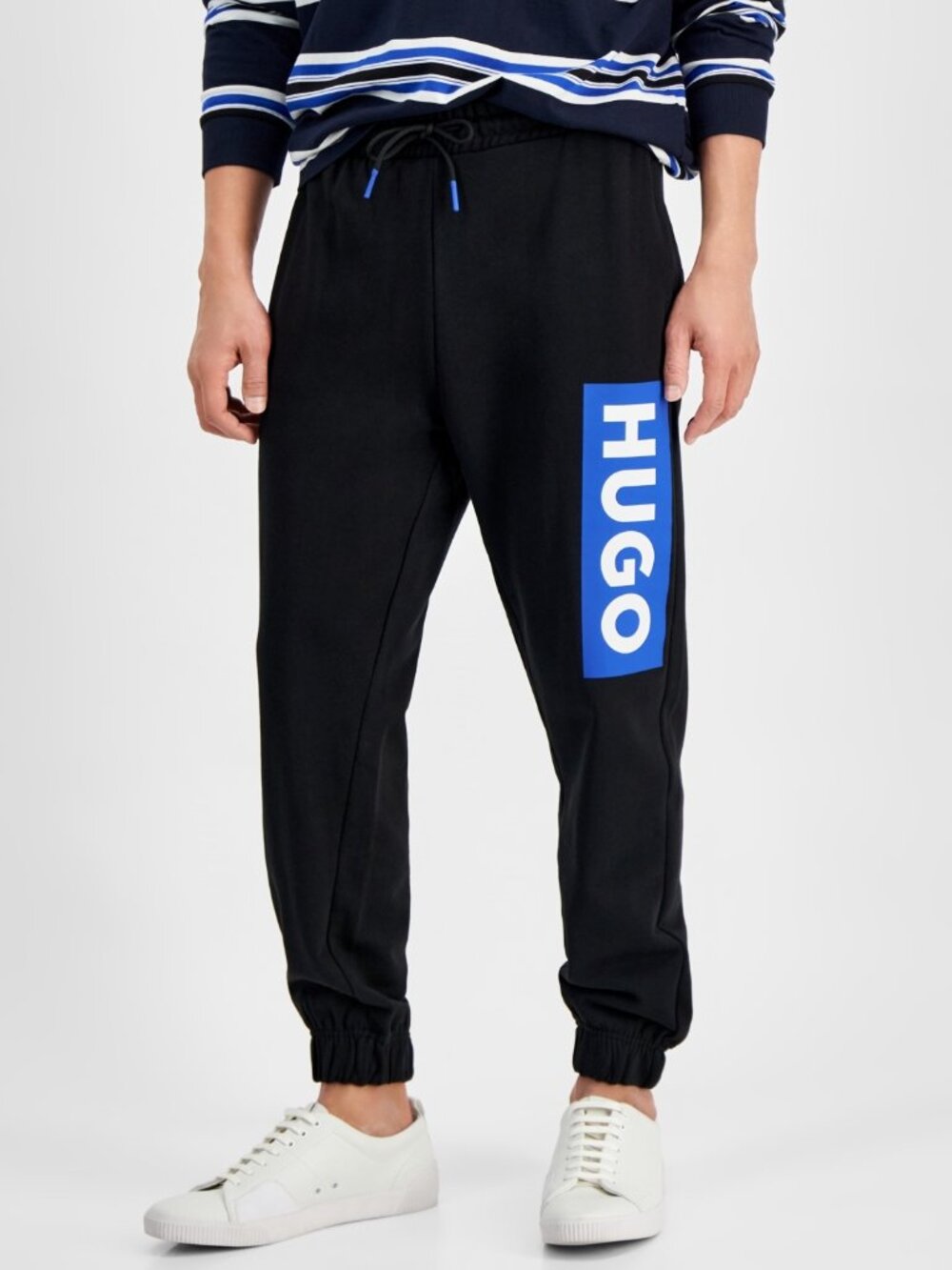 Hugo by Hugo Boss Men's Relaxed-Fit Logo-Print Jogger Pants - Black NWT